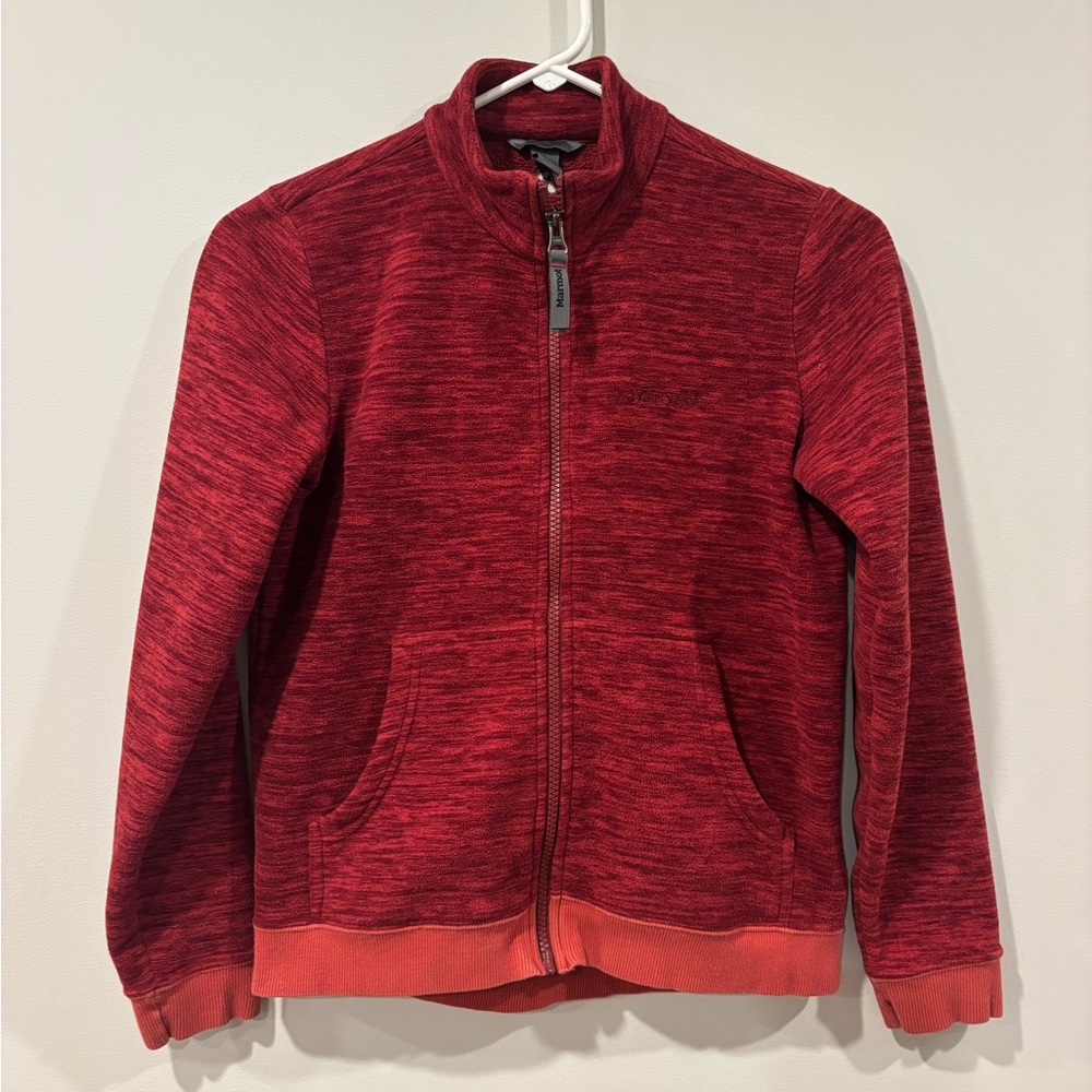 Marmot Couloir Fleece Jacket Zip Up Sweatshirt Red Heather Boy's size Large